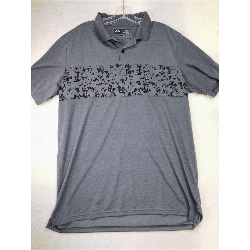 OAKLEY Hydrolix Mens XXL Polo Golf Tennis Shirt Dark Grey Performance Fabric